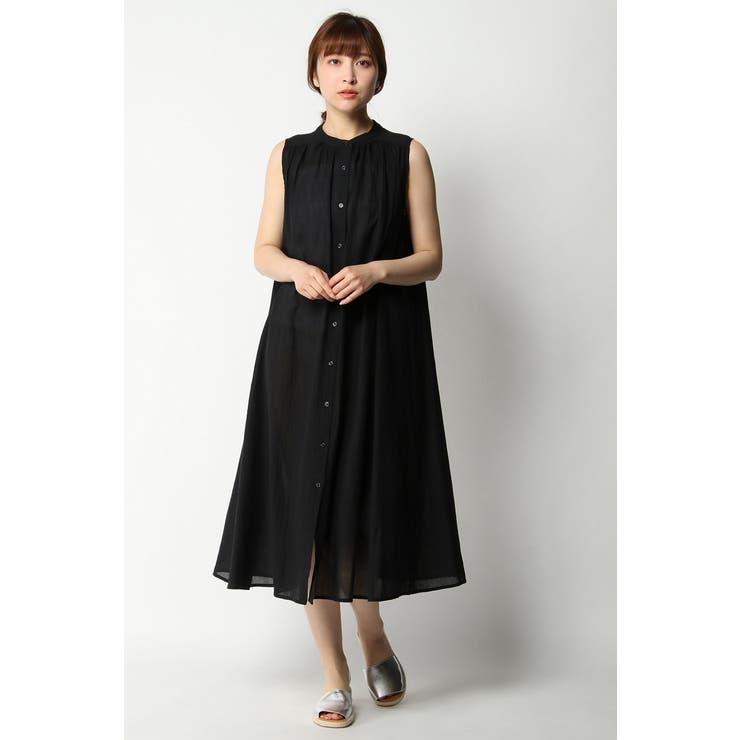 ブラック | ノースリシャツワンピース | ikka 