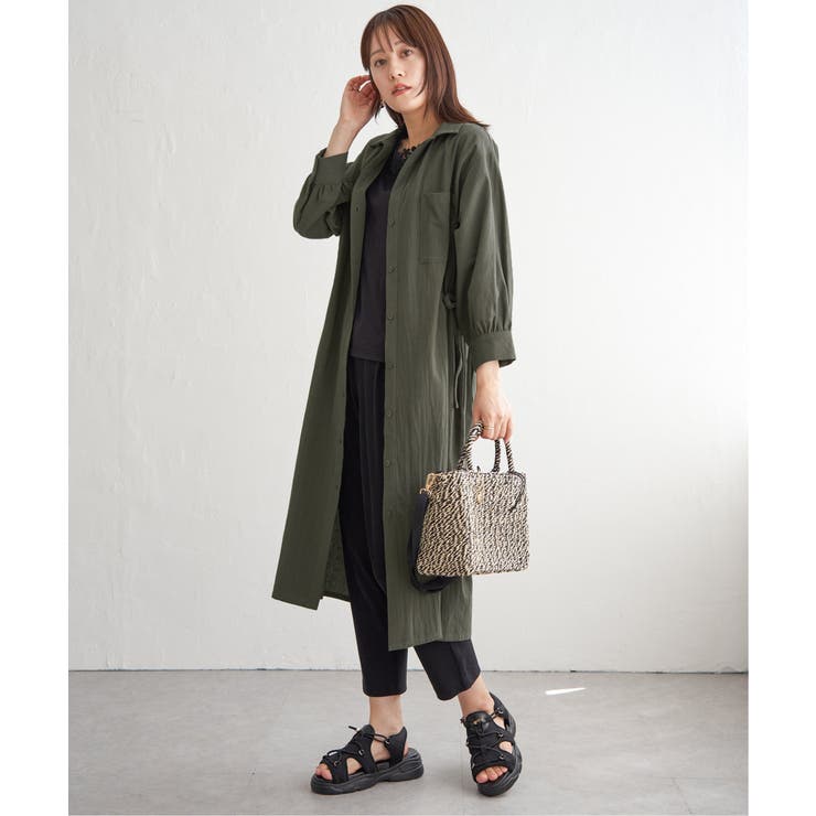 コットンスキッパーシャツワンピース | ikka  | 詳細画像8 