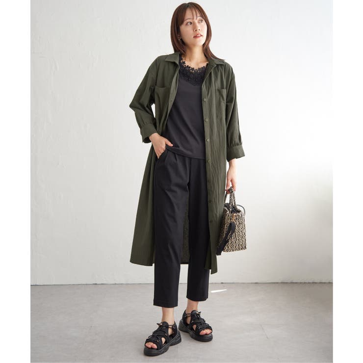 コットンスキッパーシャツワンピース | ikka  | 詳細画像9 