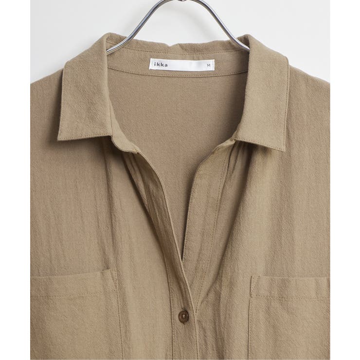 コットンスキッパーシャツワンピース | ikka  | 詳細画像23 