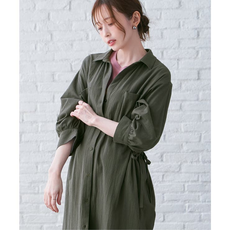 コットンスキッパーシャツワンピース | ikka  | 詳細画像2 