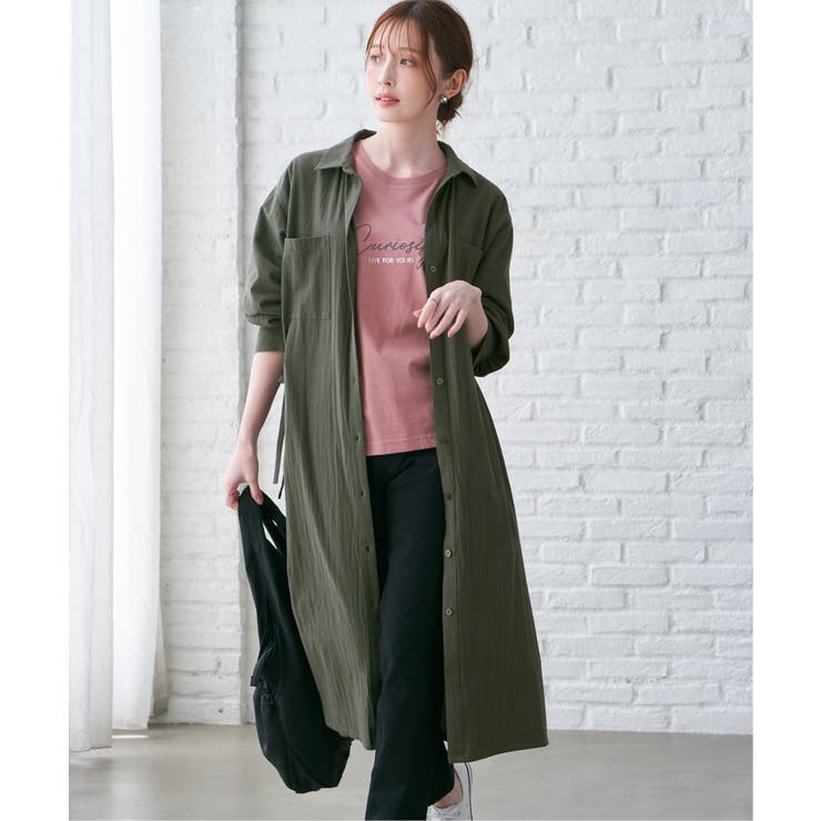 コットンスキッパーシャツワンピース | ikka  | 詳細画像5 