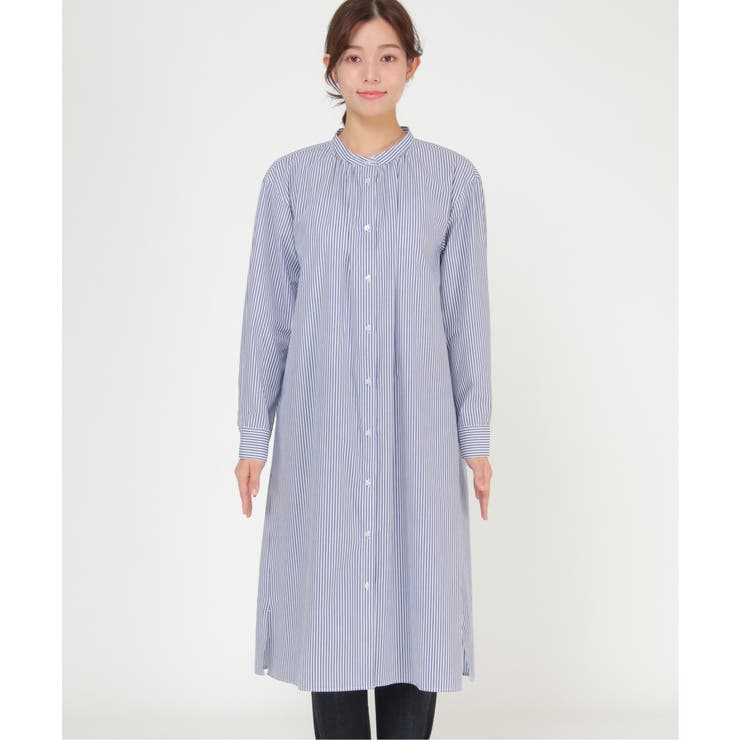 INDIVI★ニットベスト×シャツワンピース アンサンブル オフホワイト 新品 INDIVI（インディヴィ）の「◇【2点セット/洗える】ニットベスト