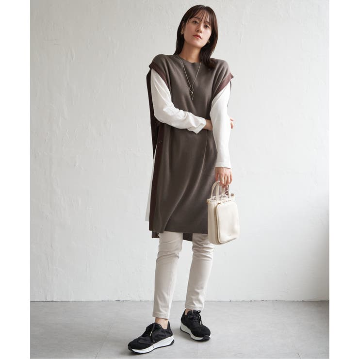 【2点セット】サイドボタンニットベストセットワンピース | ikka  | 詳細画像10 