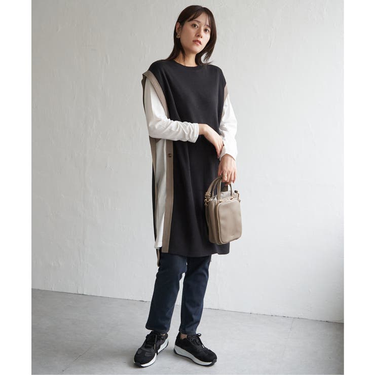 【2点セット】サイドボタンニットベストセットワンピース | ikka  | 詳細画像3 