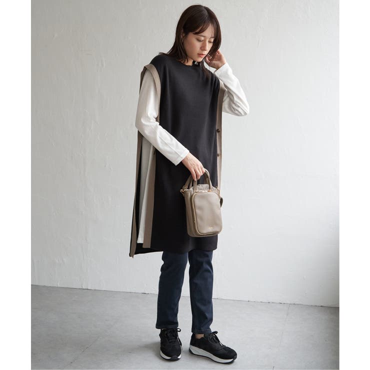 【2点セット】サイドボタンニットベストセットワンピース | ikka  | 詳細画像4 