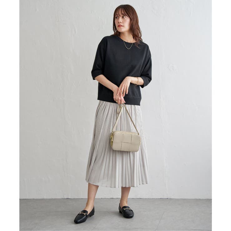 ブラック | 【2点セット】2WAYラメプルオーバー プリーツスカートセット【親子コーデ】 | ikka 