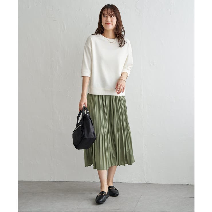 オフホワイト | 【2点セット】2WAYラメプルオーバー プリーツスカートセット【親子コーデ】 | ikka 