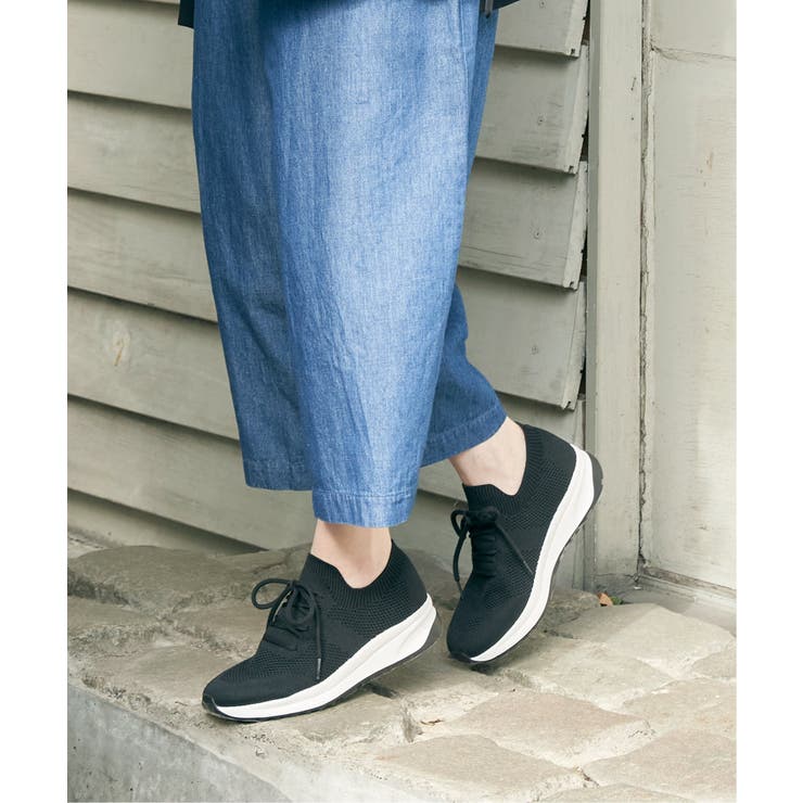 ブラック | 洗えるニットスニーカー | ikka 