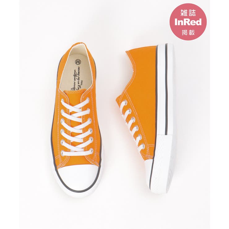 オレンジ | 【雑誌InRed5月号掲載】撥水キャンバススニーカー【伸びる靴ひも】 | ikka 