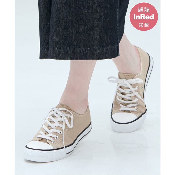 グレージュ | 【雑誌InRed5月号掲載】撥水キャンバススニーカー【伸びる靴ひも】 | ikka 
