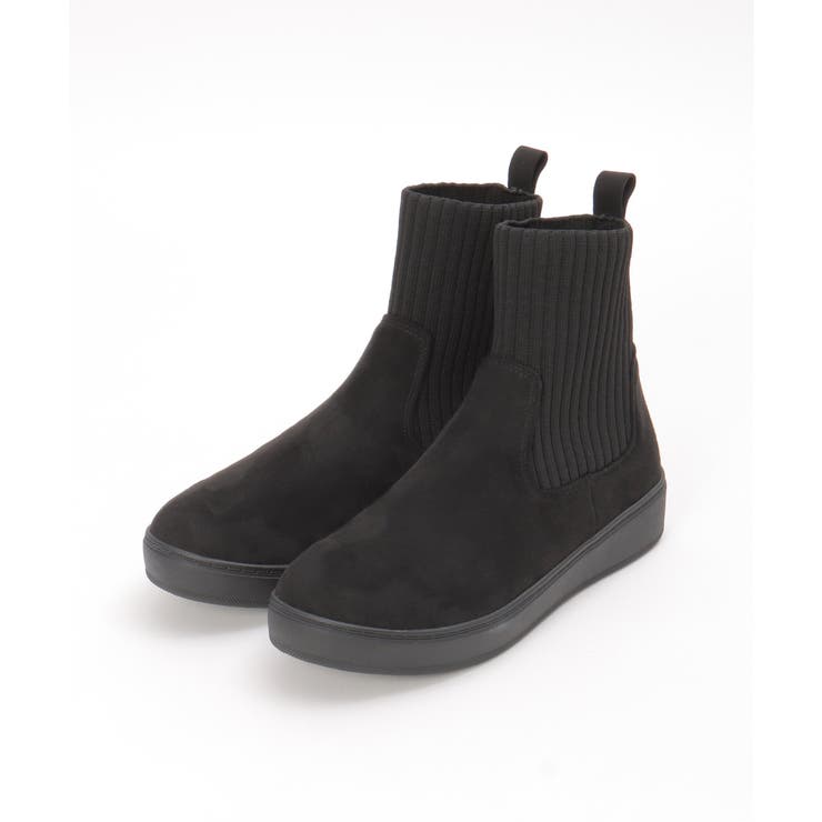 ブラック | ニットスニーカーブーツ | ikka 