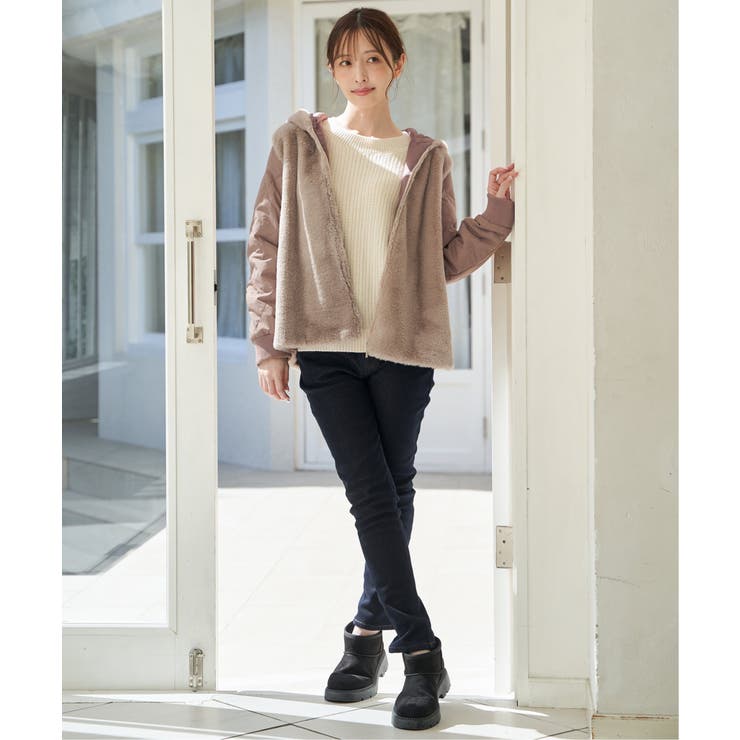 ムートンショートヒールブーツ | ikka  | 詳細画像10 