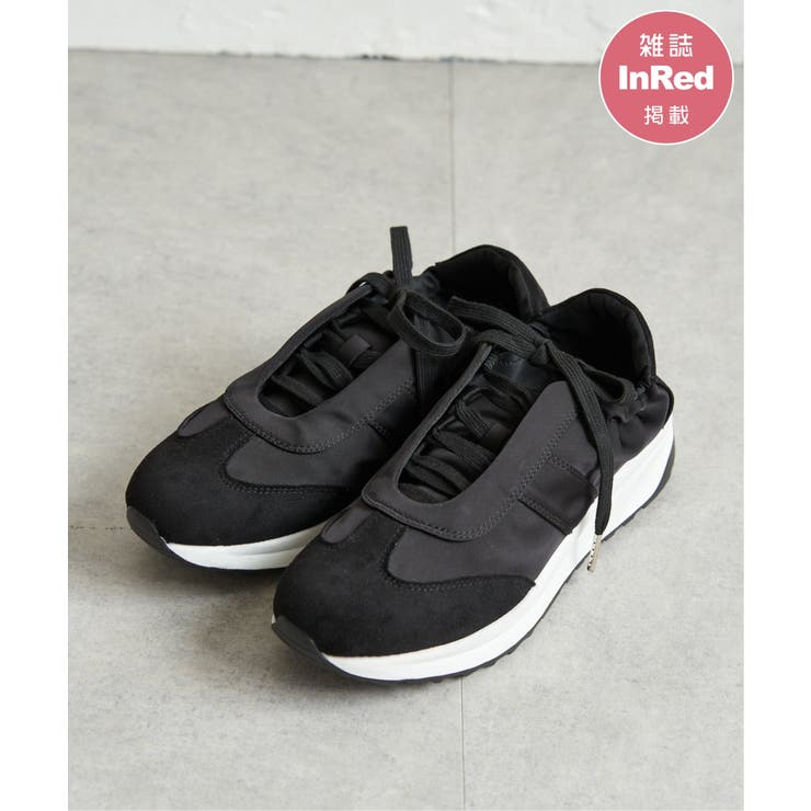 【雑誌InRed11月号掲載】サテンスエードコンビスニーカー | ikka  | 詳細画像1 