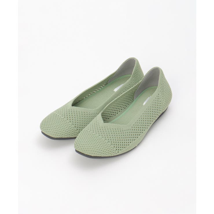 グリーン | 洗えるメッシュスクエアパンプス | ikka 