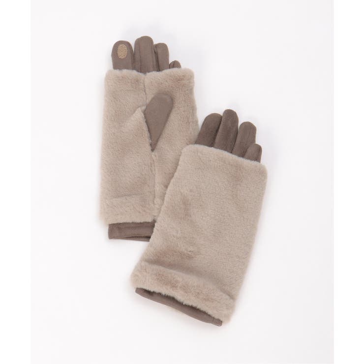 モカ | 3WAYファー&スエードグローブ | ikka 