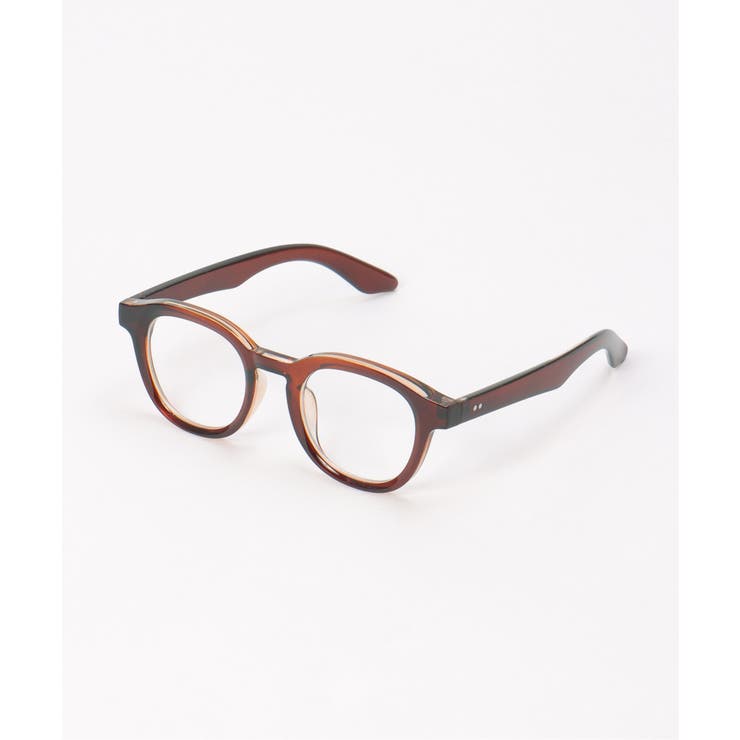 ブラウン | ウエリントン型 伊達メガネ | ikka 