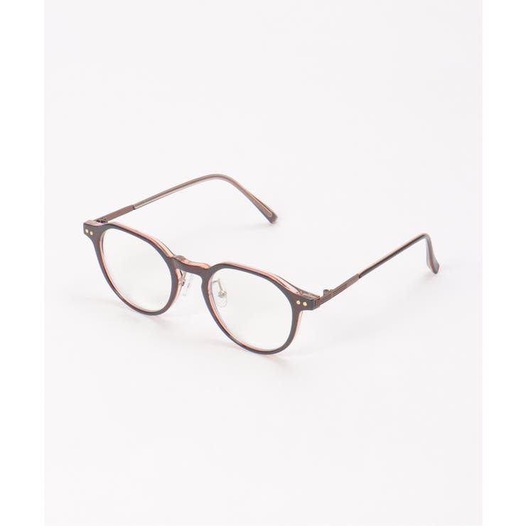 ブラウン | 伊達クラウン型ブルーライトカットメガネ | ikka 