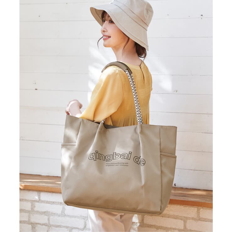 撥水ロゴ入りビッグトートバッグ | ikka  | 詳細画像1 