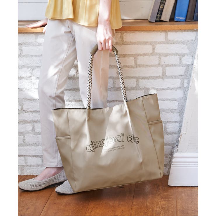 撥水ロゴ入りビッグトートバッグ | ikka  | 詳細画像3 