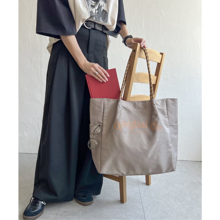 撥水ロゴ入りビッグトートバッグ | ikka  | 詳細画像9 