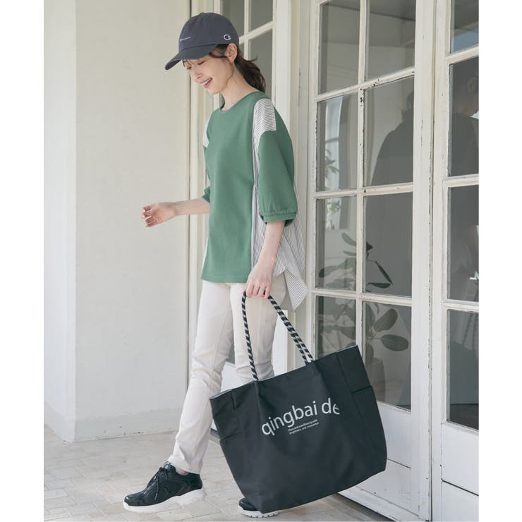 撥水ロゴ入りビッグトートバッグ | ikka  | 詳細画像11 