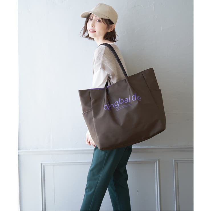 撥水ロゴ入りビッグトートバッグ | ikka  | 詳細画像15 