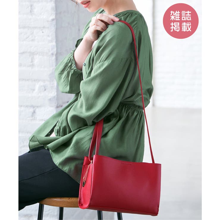 レッド | 【雑誌InRed11月号掲載】GOKU楽PUミニショルダーバッグ【軽量】 | ikka 