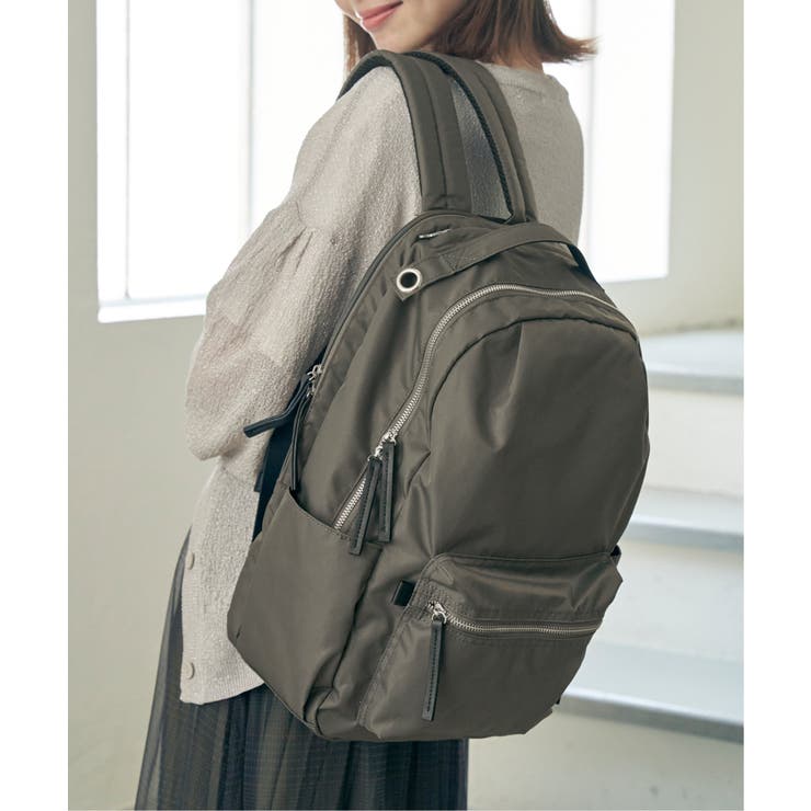 撥水ナイロン8ポケットリュック | ikka  | 詳細画像12 