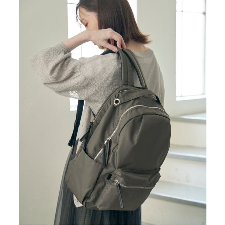 撥水ナイロン8ポケットリュック | ikka  | 詳細画像13 