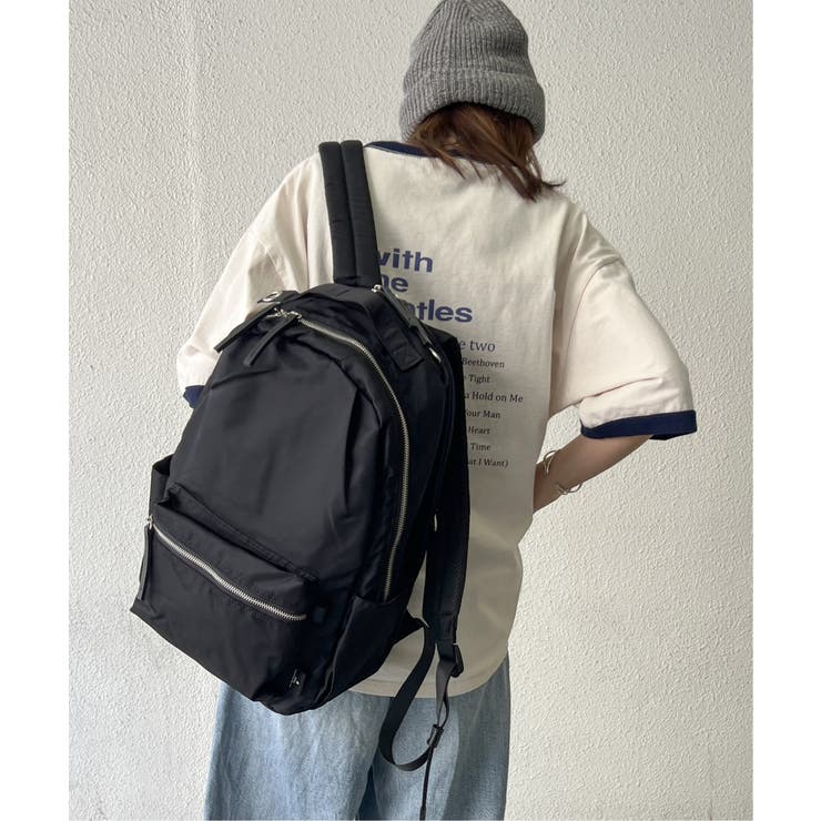 撥水ナイロン8ポケットリュック | ikka  | 詳細画像1 