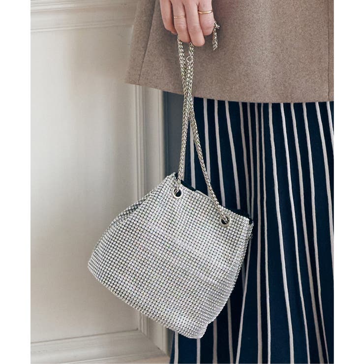 シルバー | キラキラチェーンミニショルダーバッグ | ikka 