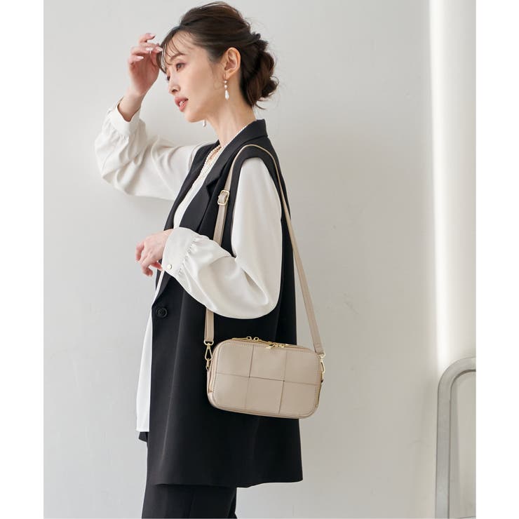 編み込みスクエアショルダーバッグ | ikka  | 詳細画像2 