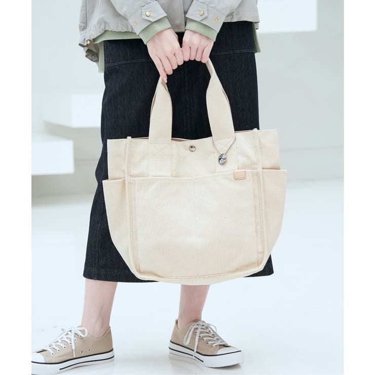 キャンバスパイピングビッグトートバッグ | ikka  | 詳細画像6 