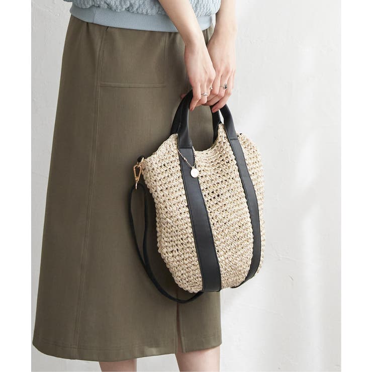 【雑誌InRed6月号掲載】雑材カラー持ち手2WAYバッグ | ikka  | 詳細画像9 