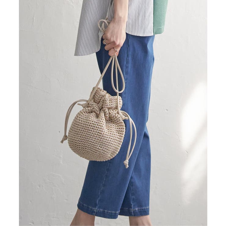 レア hitotsubusha 一粒舎 編み巾着バッグ レア hitotsubusha 一粒舎