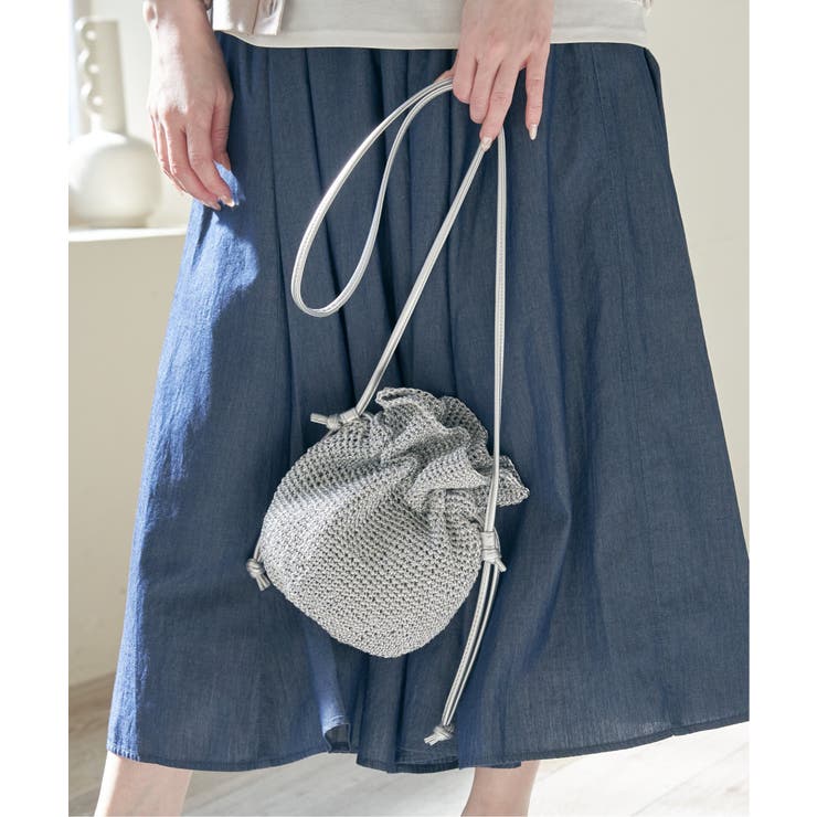 【雑誌InRed6月号掲載】細編み巾着ショルダーバッグ | ikka  | 詳細画像2 