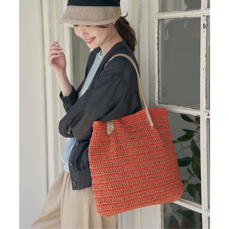 雑材縦長トートバッグ | ikka  | 詳細画像8 