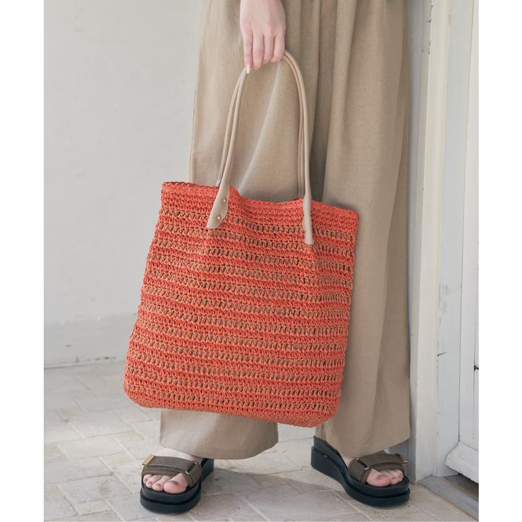 雑材縦長トートバッグ | ikka  | 詳細画像9 