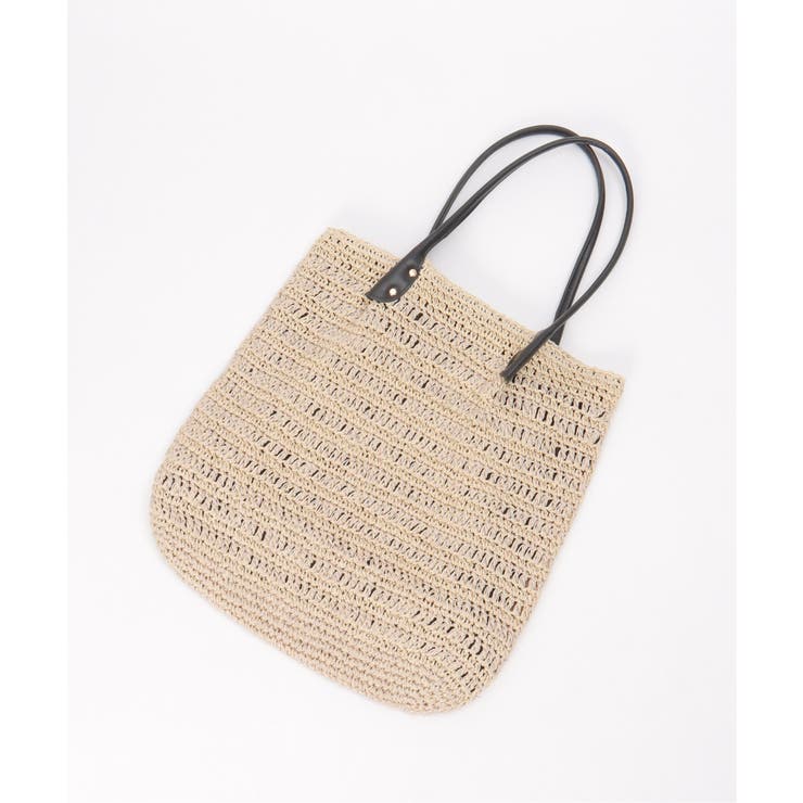 ベージュ | 雑材縦長トートバッグ | ikka 