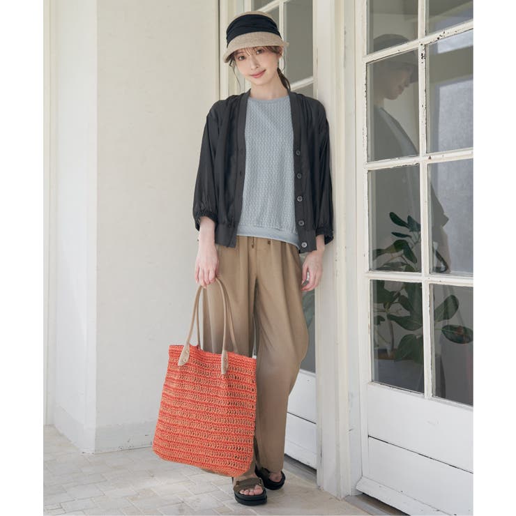 雑材縦長トートバッグ | ikka  | 詳細画像34 