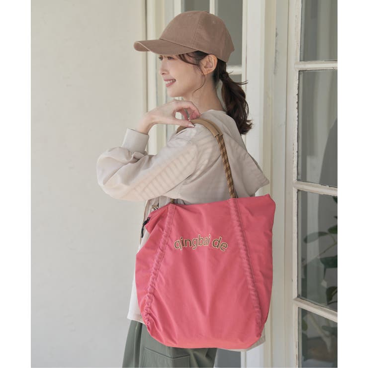 撥水ロゴ刺繍ロープトートバッグ | ikka  | 詳細画像5 