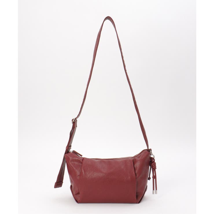 ボルドー | 撥水合皮ハーフムーンミニショルダーバッグ | ikka 