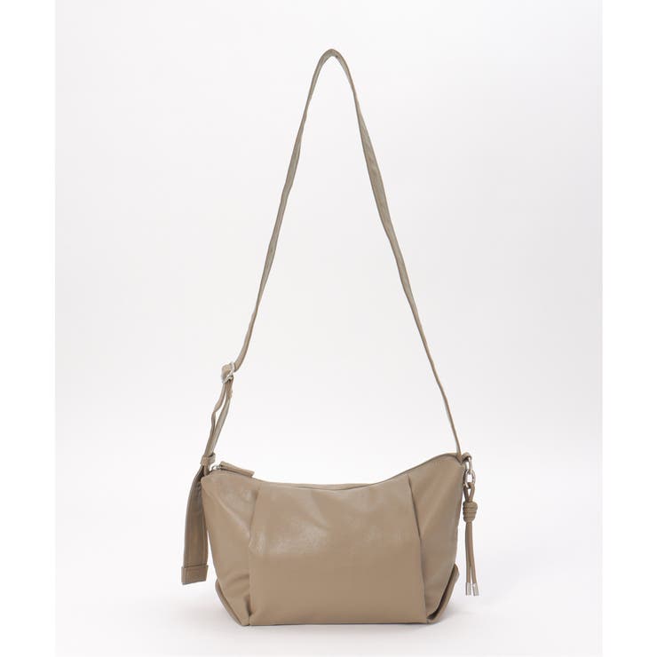 オリーブ | 撥水合皮ハーフムーンミニショルダーバッグ | ikka 