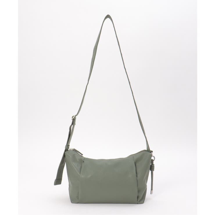 グリーン | 撥水合皮ハーフムーンミニショルダーバッグ | ikka 