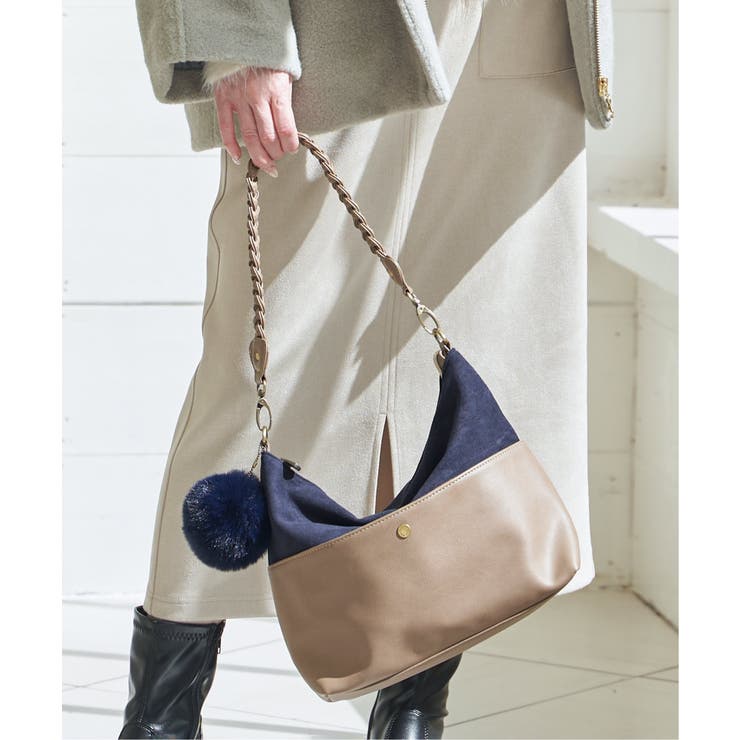 【雑誌InRed1月号掲載】バイカラー2WAYジップショルダーバッグ | ikka  | 詳細画像6 