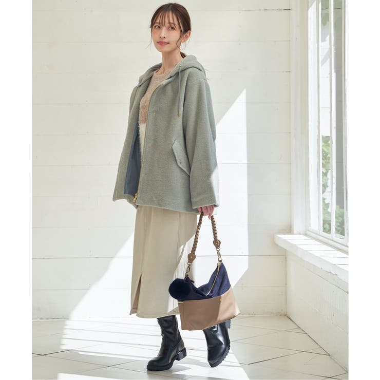 【雑誌InRed1月号掲載】バイカラー2WAYジップショルダーバッグ | ikka  | 詳細画像7 