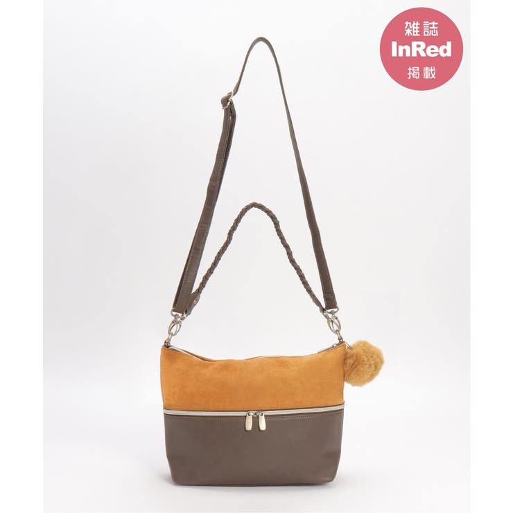 ブラウン | 【雑誌InRed1月号掲載】バイカラー2WAYジップショルダーバッグ | ikka 