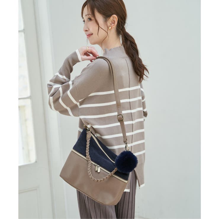 【雑誌InRed1月号掲載】バイカラー2WAYジップショルダーバッグ | ikka  | 詳細画像3 