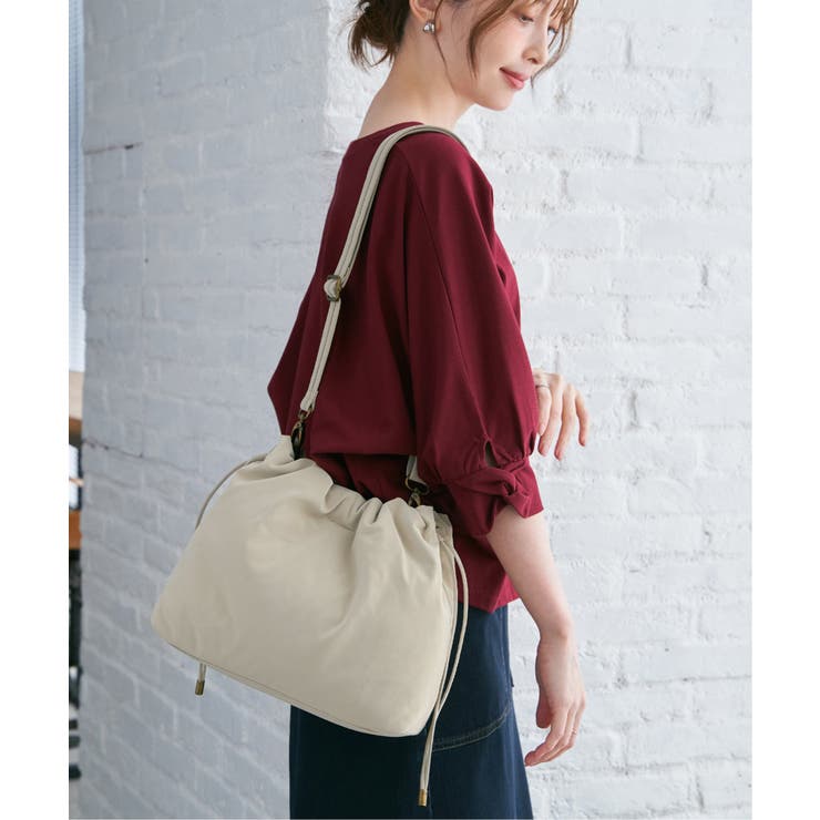 【雑誌InRed11月号掲載】PUパフ巾着ショルダーバッグ【軽量】 | ikka  | 詳細画像2 